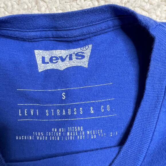 Levi's Blue Cropped Tee Small - Picture 2 of 5